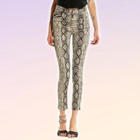 NWT ZARA High Rise Skinny Pant Size 6 Python Print - Picture 1 of 8